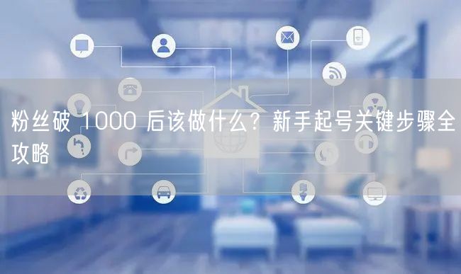 粉丝破 1000 后该做什么？新手起号关键步骤全攻略