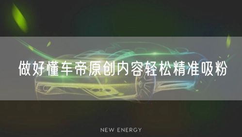 做好懂车帝原创内容轻松精准吸粉